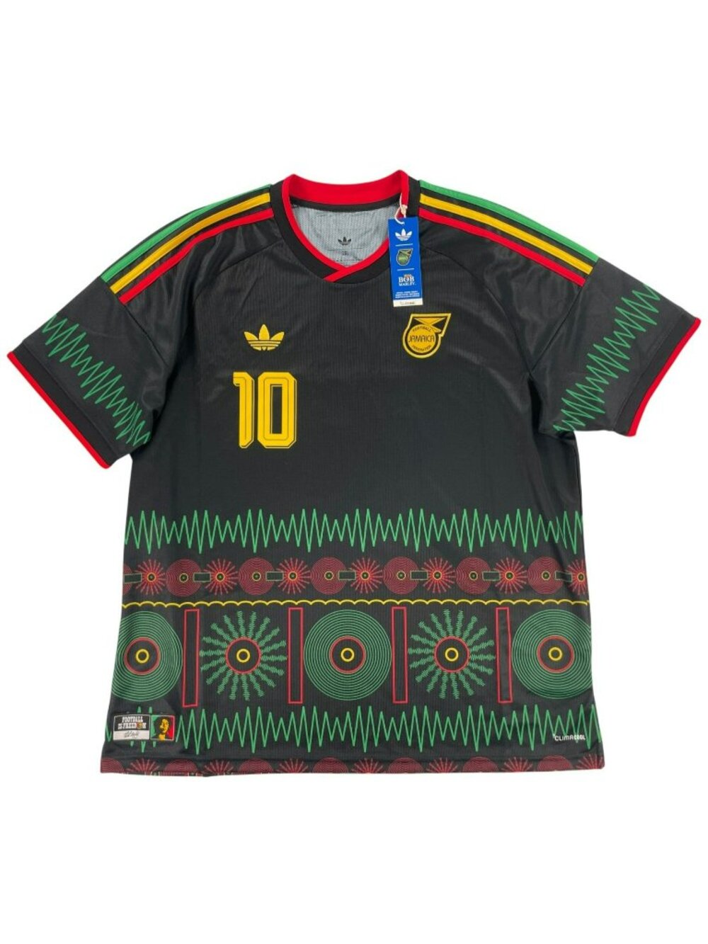 Adidas X Bob Marley #10 2026 Jamaica Away Replica Jersey Black Men's Sz 2XL NEW